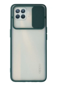 Reno 4 Lite Kılıf Palm Buzlu Kamera Sürgülü Silikon - Yeşil