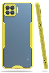 Reno 4 Lite Kılıf Platin Silikon - Sarı