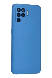 Reno 5 Lite Kılıf Nano içi Kadife Silikon - Mavi