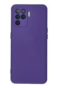 Reno 5 Lite Kılıf Nano içi Kadife Silikon - Mor