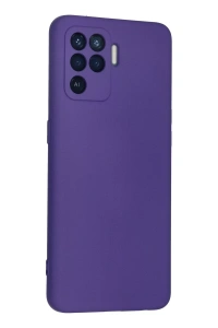 Reno 5 Lite Kılıf Nano içi Kadife Silikon - Mor