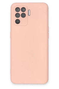 Reno 5 Lite Kılıf Nano içi Kadife Silikon - Pudra