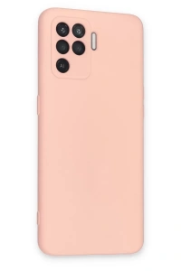 Reno 5 Lite Kılıf Nano içi Kadife Silikon - Pudra