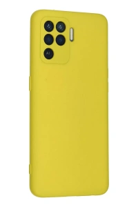 Reno 5 Lite Kılıf Nano içi Kadife Silikon - Sarı