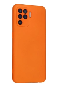 Reno 5 Lite Kılıf Nano içi Kadife Silikon - Turuncu