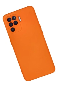 Reno 5 Lite Kılıf Nano içi Kadife Silikon - Turuncu