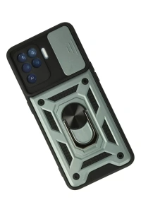 Reno 5 Lite Kılıf Pars Lens Yüzüklü Silikon - Yeşil