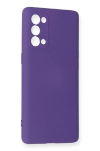 Reno 5 Pro Kılıf Nano içi Kadife Silikon - Mor