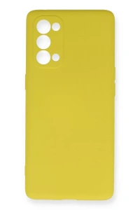 Reno 5 Pro Kılıf Nano içi Kadife Silikon - Sarı