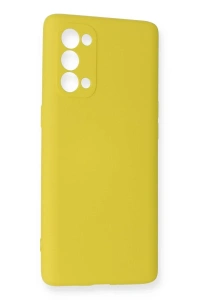 Reno 5 Pro Kılıf Nano içi Kadife Silikon - Sarı