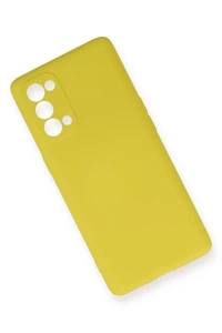 Reno 5 Pro Kılıf Nano içi Kadife Silikon - Sarı