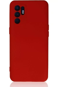 Reno 6 Kılıf Nano içi Kadife Silikon - Kırmızı