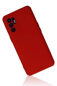 Reno 6 Kılıf Nano içi Kadife Silikon - Kırmızı