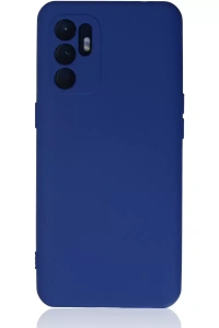 Reno 6 Kılıf Nano içi Kadife Silikon - Mavi