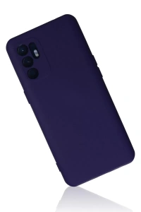 Reno 6 Kılıf Nano içi Kadife Silikon - Mor
