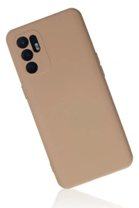 Reno 6 Kılıf Nano içi Kadife Silikon - Pudra