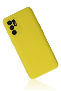 Reno 6 Kılıf Nano içi Kadife Silikon - Sarı1