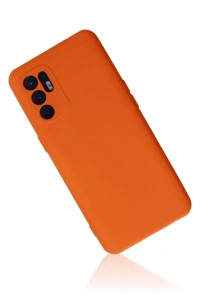 Reno 6 Kılıf Nano içi Kadife Silikon - Turuncu