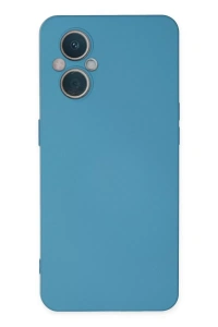 Reno 7 Lite Kılıf Nano içi Kadife Silikon - Mavi