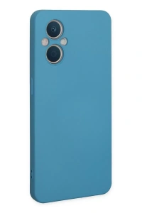 Reno 7 Lite Kılıf Nano içi Kadife Silikon - Mavi