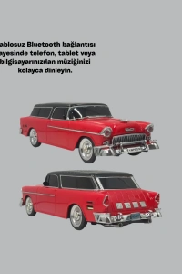 Retro Araba Şekilli Kablosuz Bluetooth Hoparlör