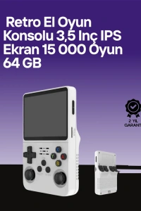 Retro El Konsolu 64 GB – 15.000 Oyun, Geniş Platform Desteği, 3.5” IPS Ekran