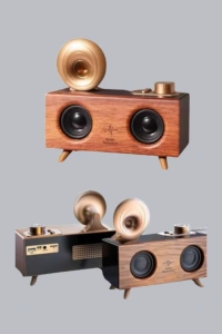 Retro Gramofon Tasarımlı Bluetooth Hoparlör – 3D Stereo Ses, 1800 mAh Batarya