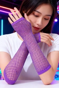 Retro Mor File Parmaksız Eldiven 26 cm