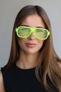 Retro Neon Fosforlu Panjur Gözlük - 12 Adet