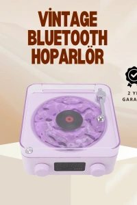 Retro Pikap Hoparlör – Şarjlı Kablosuz Projektör ve Gece Lambası