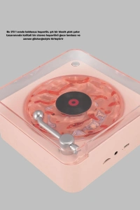 Retro Saatli Bluetooth Hoparlör – Gece Lambalı Kristal Ses Kalitesi