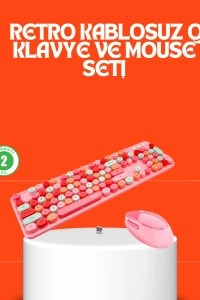 Retro Tarz Bluetooth 5.1 Klavye – Win/OSX/Android/iOS Uyumlu