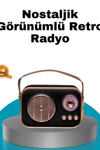 Retro Tarz Kablosuz Radyo – Bluetooth, USB ve TF Kart Girişli
