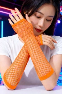 Retro Turuncu File Parmaksız Eldiven 26 cm