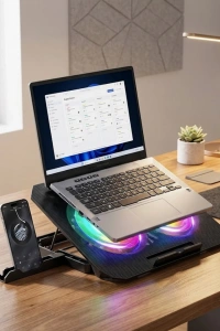 RGB Fanlı Laptop Soğutma Standı USB Girişli Notebook Yükseltici