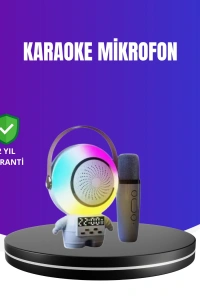 RGB Işıklı Astronot Bluetooth Hoparlör Karaoke Mikrofonlu