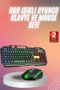 RGB Işıklı   Klavye Q Klavye Mouse Hediyeli