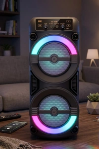 RGB Işıklı Taşınabilir Bluetooth Hoparlör Güçlü Stereo Ses