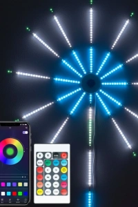 RGB LED Duvar Dekoru Sökülebilir Kollu Havai Fişek Işık Sistemi