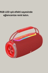 RGB LED Işıklı 20W Taşınabilir Hoparlör Bluetooth 5.3 + Type-C Şarj