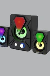 RGB LED Işıklı 2.1 USB Oyun Hoparlörü Derin Bas ve Net Ses