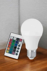 RGB Led Lamba Led Işık Ampul Renk Değiştirebilen 100 Watt
