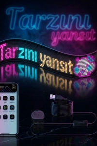 RGB LED Matrix Panel Esnek Yapı Uygulama Kontrollü Kayan Yazı Ekranı