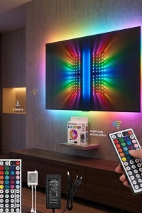 RGB LED Strip 5 Metre Kumandalı 5050 Şerit Led Dekorasyon Işığı