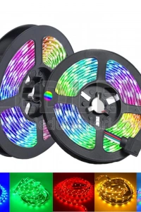 Rgb Şerit 5 Metre 16 Renkli Kumandalı Adaptörlü Çift Taraflı Bant