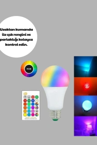RGB Uzaktan Kumandalı LED Ampul 16 Renkli A Kalite Orijinal