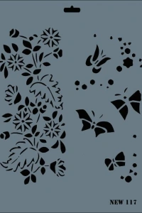 Rich New Seri N-117 Stencil 35x25 cm