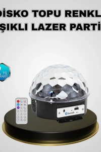 Ritim Hassasiyetli Bluetooth Hoparlörlü Disko Işığı Döner LED Efektli