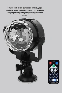 Ritme Duyarlı LED Disko Topu – Renkli Işık Gösterili Parti Lambası