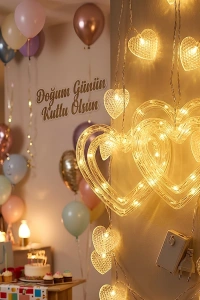 Romantik Kalp LED Işık Neon Görünümlü Dekoratif Oda Lambası